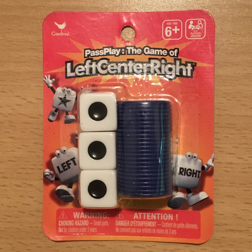NWT Left Center Right LCR Game Travel Version Tiny